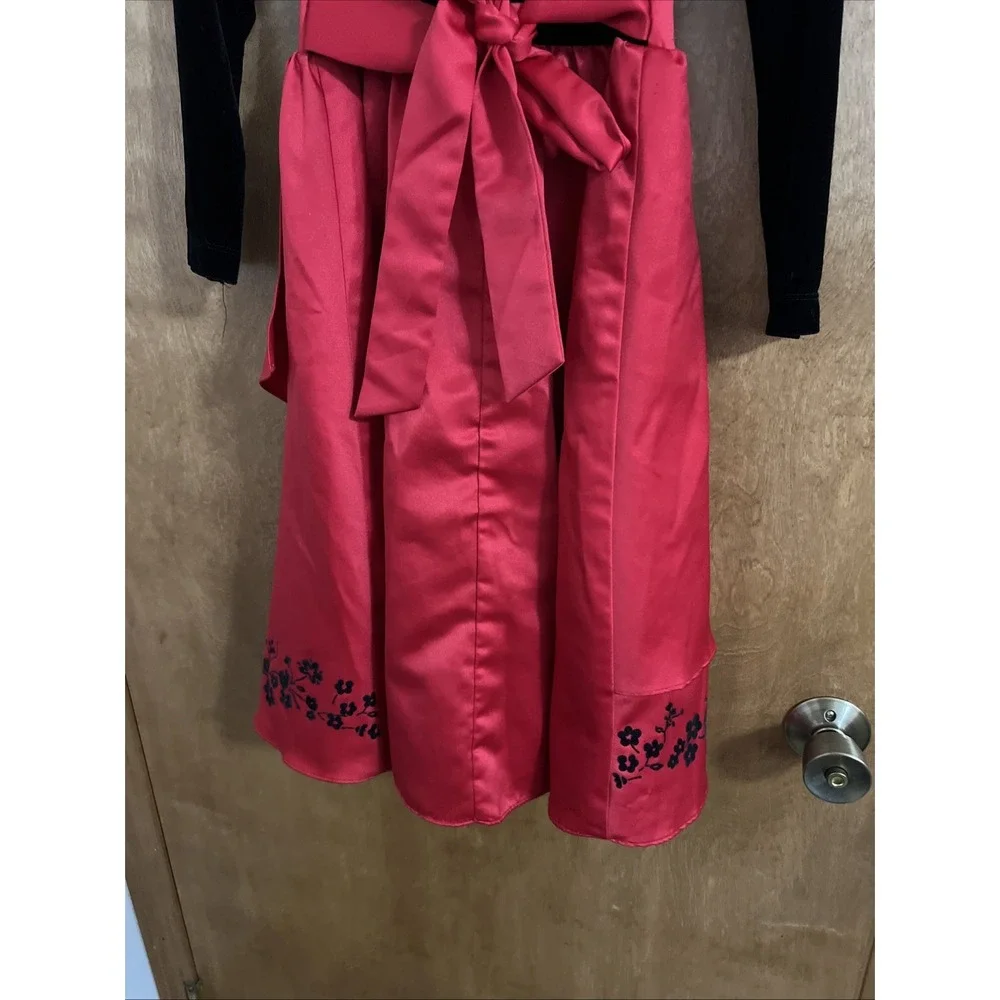 Rare Editions Girls Red Black Holiday Dress Size 7 Party 33